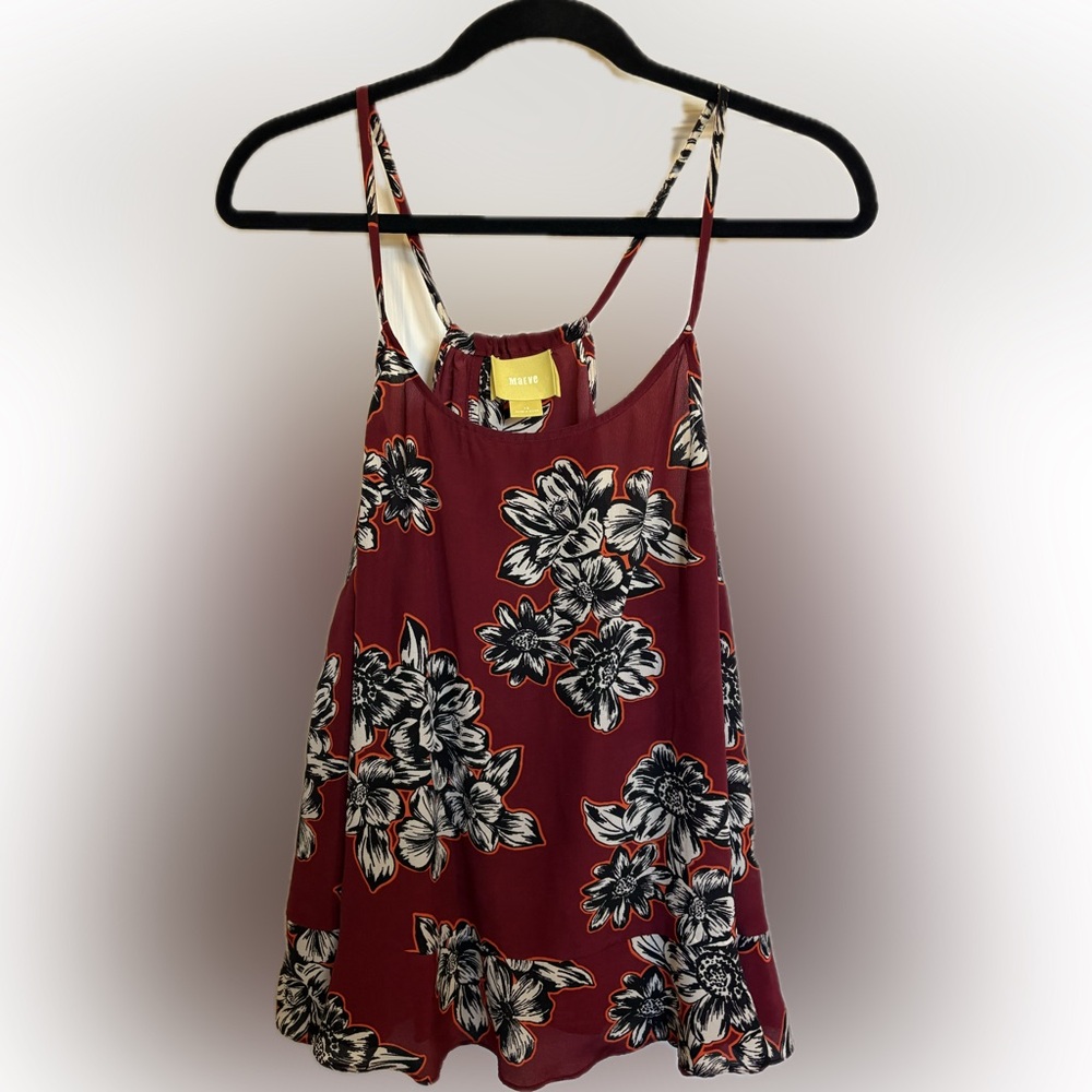 Maeve Burgundy Floral Tank Top